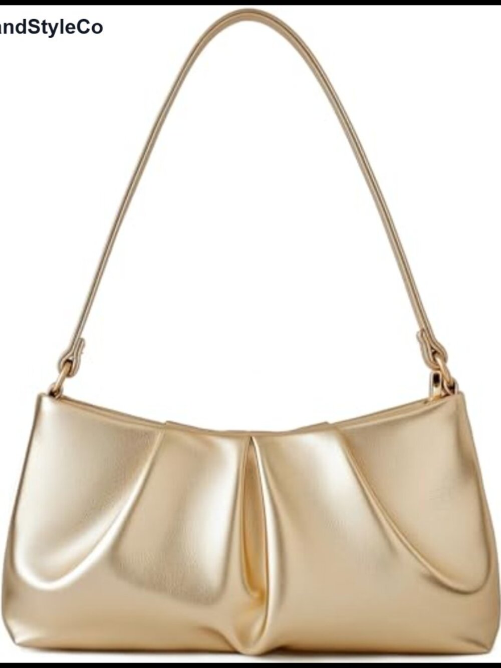 PU Leather Evening Bag Ruched Clutch Purse Detachable Crossbody Women